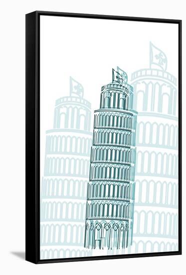 Tower of Pisa-Cristian Mielu-Framed Stretched Canvas