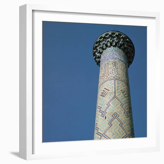 Tower of Shir-Dar Madrasa in Samarkand, 17th century. Artist: Unknown-Unknown-Framed Photographic Print