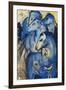 Tower of the Blue Horses, 1913 (Postcard to Else Lasker-Schueler)-Franz Marc-Framed Giclee Print