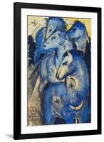 Tower of the Blue Horses, 1913 (Postcard to Else Lasker-Schueler)-Franz Marc-Framed Giclee Print