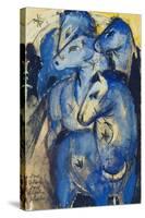 Tower of the Blue Horses, 1913 (Postcard to Else Lasker-Schueler)-Franz Marc-Stretched Canvas