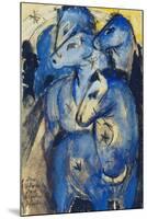 Tower of the Blue Horses, 1913 (Postcard to Else Lasker-Schueler)-Franz Marc-Mounted Giclee Print