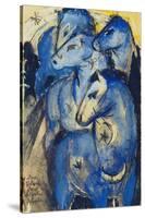 Tower of the Blue Horses, 1913 (Postcard to Else Lasker-Schueler)-Franz Marc-Stretched Canvas