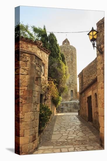 Tower of the Hours, castle remains in the gorgeous medieval hilltop walled village, Pals, Baix Empo-Eleanor Scriven-Stretched Canvas