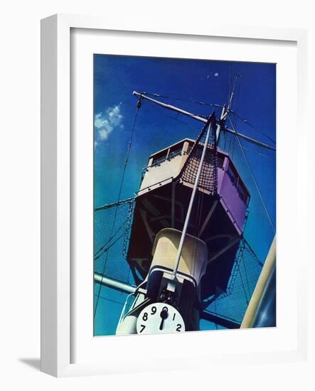 "Tower on Battleship," March 9, 1940-Arthur C. Radebaugh-Framed Giclee Print