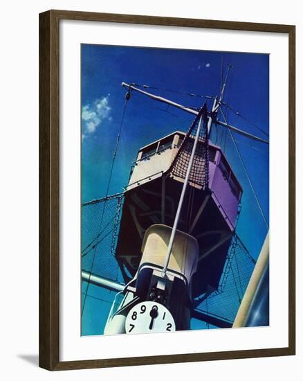 "Tower on Battleship," March 9, 1940-Arthur C. Radebaugh-Framed Giclee Print