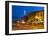 Tower Theatre on Wall Street at Dusk, Bend, Oregon, USA-Chuck Haney-Framed Photographic Print