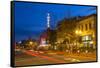 Tower Theatre on Wall Street at Dusk, Bend, Oregon, USA-Chuck Haney-Framed Stretched Canvas