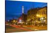 Tower Theatre on Wall Street at Dusk, Bend, Oregon, USA-Chuck Haney-Stretched Canvas