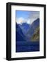 Towering Peaks and Narrow Gorge of Milford Sound on the South Island of New Zealand-Paul Dymond-Framed Photographic Print