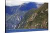 Towering Peaks and Narrow Gorge of Milford Sound on the South Island of New Zealand-Paul Dymond-Stretched Canvas