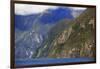 Towering Peaks and Narrow Gorge of Milford Sound on the South Island of New Zealand-Paul Dymond-Framed Photographic Print