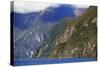 Towering Peaks and Narrow Gorge of Milford Sound on the South Island of New Zealand-Paul Dymond-Stretched Canvas