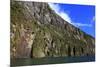 Towering Peaks and Narrow Gorge of Milford Sound on the South Island of New Zealand-Paul Dymond-Mounted Photographic Print