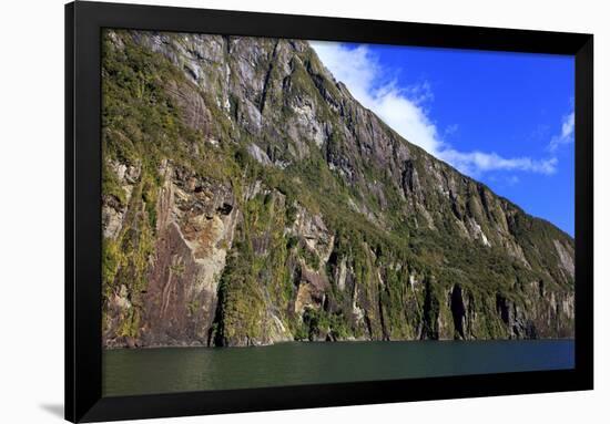 Towering Peaks and Narrow Gorge of Milford Sound on the South Island of New Zealand-Paul Dymond-Framed Photographic Print