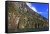 Towering Peaks and Narrow Gorge of Milford Sound on the South Island of New Zealand-Paul Dymond-Framed Stretched Canvas