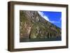 Towering Peaks and Narrow Gorge of Milford Sound on the South Island of New Zealand-Paul Dymond-Framed Photographic Print