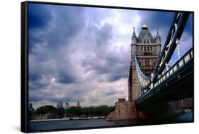 Towering Tower Bridge, London, UK-George Oze-Framed Stretched Canvas