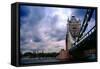 Towering Tower Bridge, London, UK-George Oze-Framed Stretched Canvas