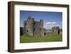 Towers and Wall Inside Llansteffan Castle, Llansteffan, Carmarthenshire, Wales, United Kingdom-Julian Pottage-Framed Photographic Print