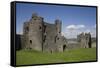 Towers and Wall Inside Llansteffan Castle, Llansteffan, Carmarthenshire, Wales, United Kingdom-Julian Pottage-Framed Stretched Canvas