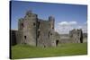 Towers and Wall Inside Llansteffan Castle, Llansteffan, Carmarthenshire, Wales, United Kingdom-Julian Pottage-Stretched Canvas