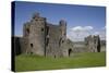 Towers and Wall Inside Llansteffan Castle, Llansteffan, Carmarthenshire, Wales, United Kingdom-Julian Pottage-Stretched Canvas