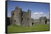 Towers and Wall Inside Llansteffan Castle, Llansteffan, Carmarthenshire, Wales, United Kingdom-Julian Pottage-Framed Stretched Canvas
