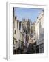 Towers of the Minster from Petergate, York, Yorkshire, England, United Kingdom, Europe-Mark Sunderland-Framed Photographic Print