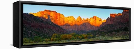 Towers of the Virgin and the West Temple in Zion National Park, Springdale, Utah, USA-null-Framed Stretched Canvas