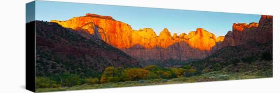 Towers of the Virgin and the West Temple in Zion National Park, Springdale, Utah, USA-null-Stretched Canvas
