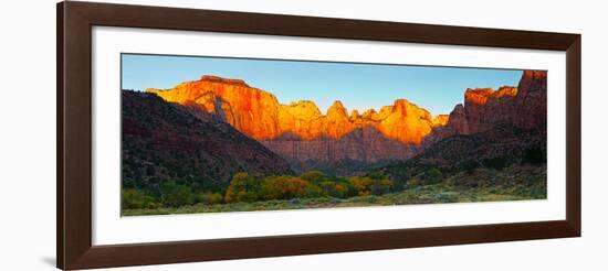 Towers of the Virgin and the West Temple in Zion National Park, Springdale, Utah, USA-null-Framed Photographic Print