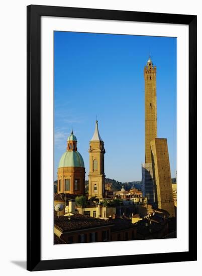 Towers of Torre Degli Asinelli and Torre Garisenda, Bologna, Emilia Romagna, Italy, Europe-Bruno Morandi-Framed Photographic Print