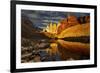 Towers with Reflection at Sunrise, Torres Del Paine National Park, Patagonia, Chile-DmitryP-Framed Photographic Print