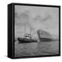 Towing the World Grandeur Ship-null-Framed Stretched Canvas