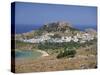 Town and Acropolis of Lindos Town, Rhodes, Dodecanese Islands, Greek Islands, Greece, Europe-Miller John-Stretched Canvas