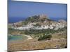 Town and Acropolis of Lindos Town, Rhodes, Dodecanese Islands, Greek Islands, Greece, Europe-Miller John-Mounted Photographic Print