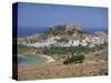 Town and Acropolis of Lindos Town, Rhodes, Dodecanese Islands, Greek Islands, Greece, Europe-Miller John-Stretched Canvas