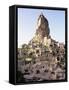 Town and Castle Ruins, Ortahisar, Near Urgup, Cappadocia, Anatolia, Turkey, Eurasia-Adam Woolfitt-Framed Stretched Canvas