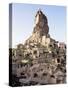 Town and Castle Ruins, Ortahisar, Near Urgup, Cappadocia, Anatolia, Turkey, Eurasia-Adam Woolfitt-Stretched Canvas