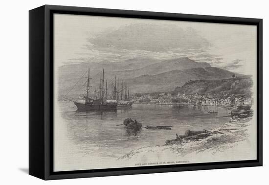 Town and Harbour of St Pierre, Martinique-null-Framed Stretched Canvas