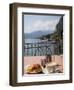 Town and Lakeside Cafe, Menaggio, Lake Como, Lombardy, Italian Lakes, Italy, Europe-Frank Fell-Framed Photographic Print