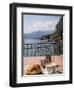 Town and Lakeside Cafe, Menaggio, Lake Como, Lombardy, Italian Lakes, Italy, Europe-Frank Fell-Framed Photographic Print