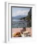 Town and Lakeside Cafe, Menaggio, Lake Como, Lombardy, Italian Lakes, Italy, Europe-Frank Fell-Framed Photographic Print