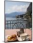 Town and Lakeside Cafe, Menaggio, Lake Como, Lombardy, Italian Lakes, Italy, Europe-Frank Fell-Mounted Photographic Print