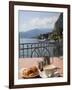 Town and Lakeside Cafe, Menaggio, Lake Como, Lombardy, Italian Lakes, Italy, Europe-Frank Fell-Framed Photographic Print