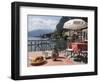 Town and Lakeside Cafe, Menaggio, Lake Como, Lombardy, Italian Lakes, Italy, Europe-Frank Fell-Framed Photographic Print