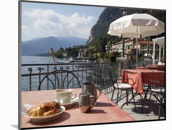 Town and Lakeside Cafe, Menaggio, Lake Como, Lombardy, Italian Lakes, Italy, Europe-Frank Fell-Mounted Photographic Print