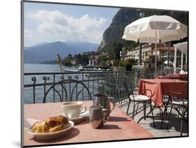 Town and Lakeside Cafe, Menaggio, Lake Como, Lombardy, Italian Lakes, Italy, Europe-Frank Fell-Mounted Photographic Print