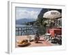 Town and Lakeside Cafe, Menaggio, Lake Como, Lombardy, Italian Lakes, Italy, Europe-Frank Fell-Framed Photographic Print